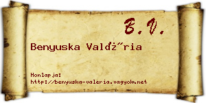 Benyuska Valéria névjegykártya